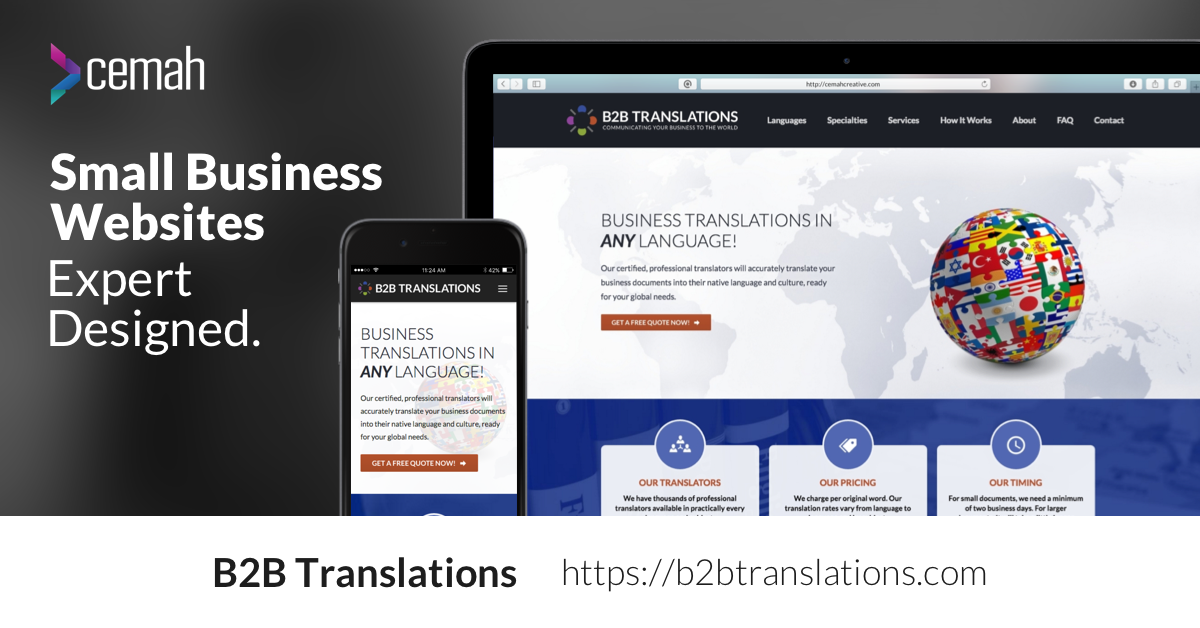 Translation Website Design Idea • Portfolio • Cemah Creative LLC