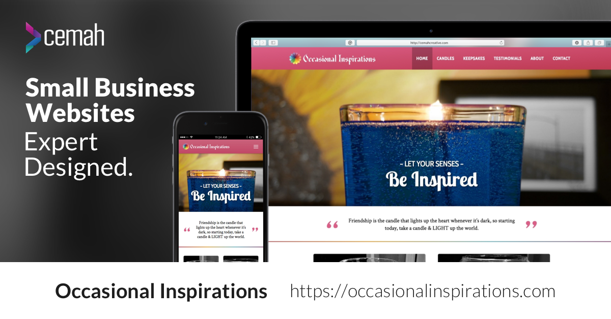 Candles & Keepsakes site Design • Portfolio • Cemah Creative LLC